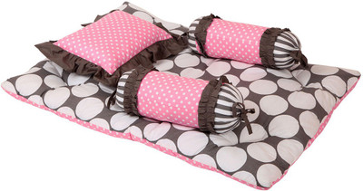 

Bacati Velcro Cotton Bedding Set(Pink, Grey)