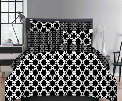 

Dexim Polyester, Cotton Bedding Set(Black)