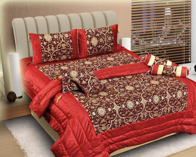 

Home Candy Elegant Collection Polyester, Cotton Bedding Set(Red)
