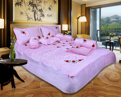 

Urban Style Ethnic Raw Silk Bedding Set(Pink)