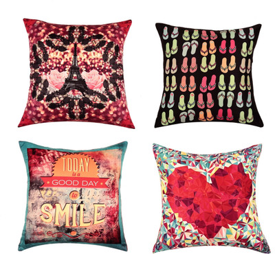 

SEJ by Nisha Gupta Abstract Cushions Cover(Pack of 4, 40 cm*40 cm, Multicolor)