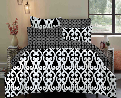 

Dexim Polyester, Cotton Bedding Set(Black)