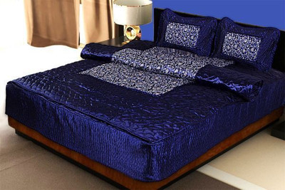 

Ooltah Chashma Satin Bedding Set(Blue)