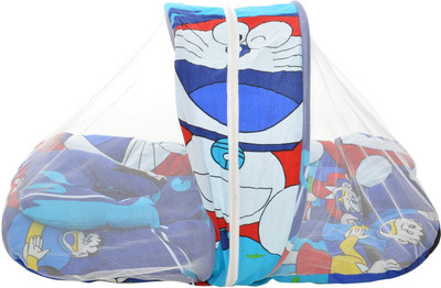 

Trendz Home Furnishing VI Baby mat with pillows and mosquito net Jumbo(Fabric, Blue)