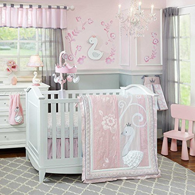 Lambs & Ivy Cotton, Polyester Bedding Set(Pink, White, Grey)