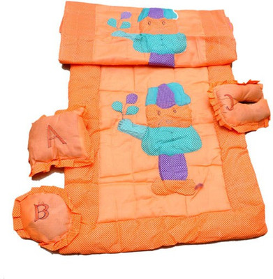 

Madhav product Shades of Paradise Polycotton Bedding Set(Orange)