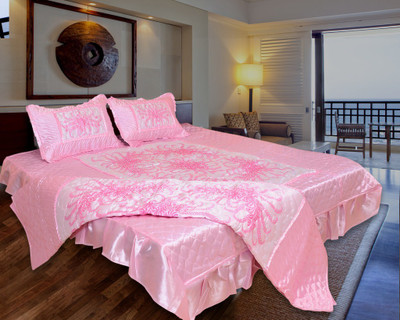 Home Shop Gift Satin Bedding Set(Pink)