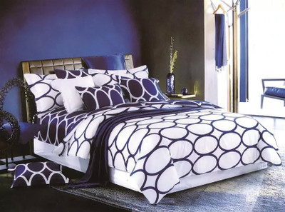 

Dexim Polycotton Bedding Set(Blue, White)