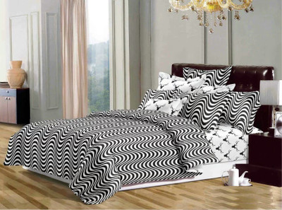 

Dexim Polyester, Cotton Bedding Set(Black)