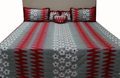 

Adishma Cotton Bedding Set(Red, Silver)