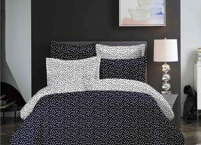 

Dexim Polyester, Cotton Bedding Set(Black)