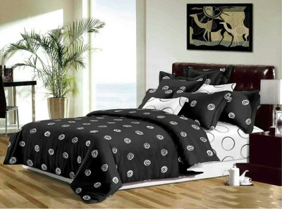 

Dexim Polyester, Cotton Bedding Set(Black)