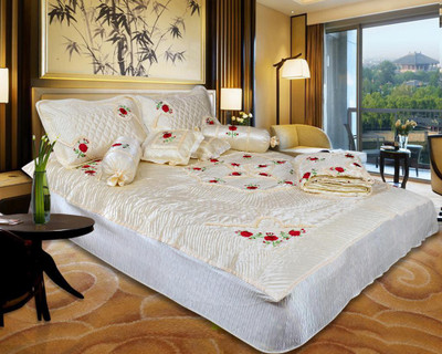 

Urban Style Ethnic Raw Silk Bedding Set(Beige)