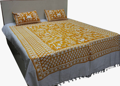 Bedsheets Cotton Bedding Set(Yellow, White)