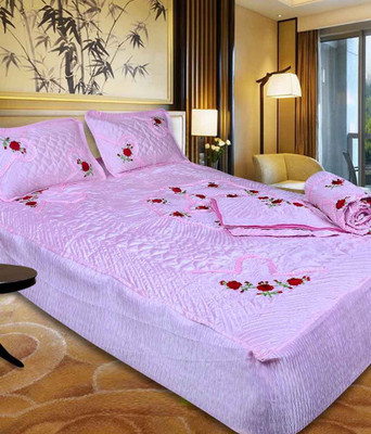

Chelsi Satin Bedding Set(Pink)