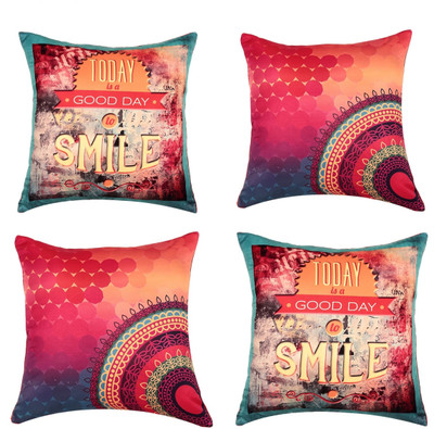 30% OFF on SEJ BY NISHA GUPTA Abstract Cushions Cover(Pack of 4, 40 cm*40 cm, Multicolor)