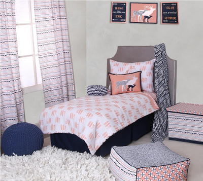 Bacati Cotton Bedding Set(Coral)