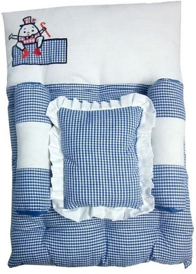 

Krivi Kids Appliqued Cotton Bedding Set(White, Blue)