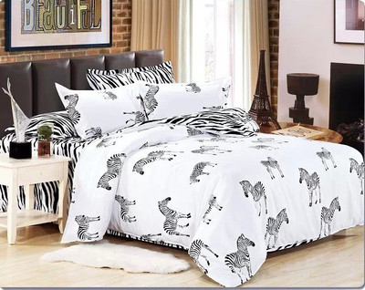 

Dexim Polycotton Bedding Set(Black, White)