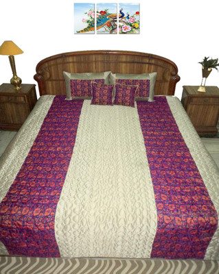 

Amita Home Furnishing Raw Silk Bedding Set(Multicolor)