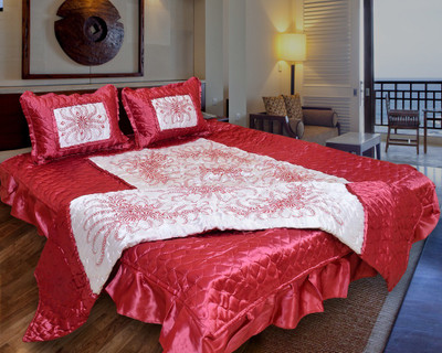 Home Shop Gift Satin Bedding Set(Pink)