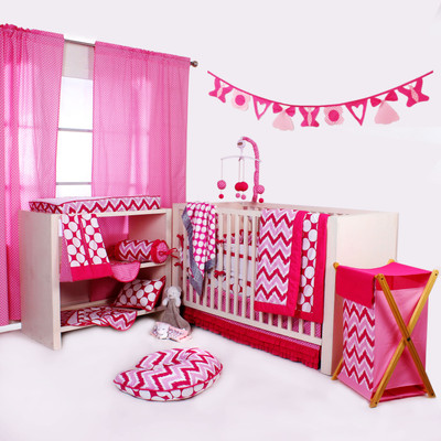 

Bacati Cotton Bedding Set(Pink)