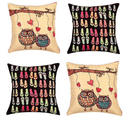 

SEJ by Nisha Gupta Abstract Cushions Cover(Pack of 4, 40 cm*40 cm, Multicolor)