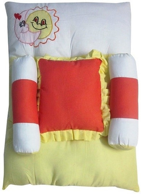 Krivi Kids Appliqued Cotton Bedding Set(White, Yellow)