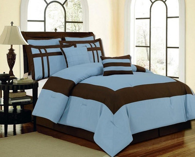 

Bella King Cotton Duvet Cover(Blue, Beige), Beige;blue