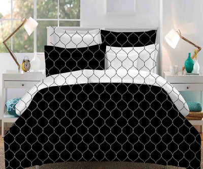 Dexim Polyester, Cotton Bedding Set(Black)