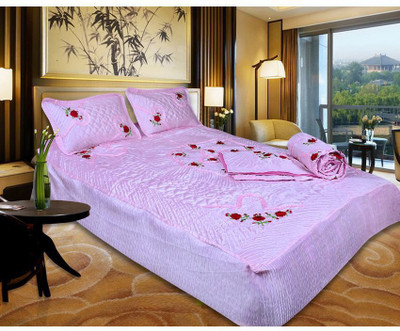 

Chelsi Satin Bedding Set(Pink)