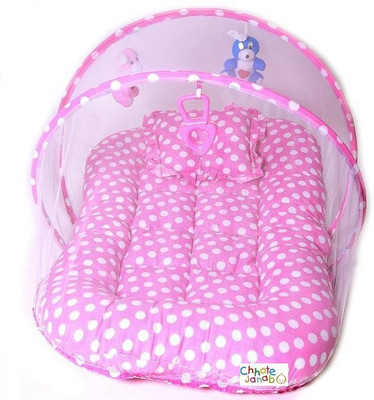 

Chhote Janab Nylon Infants BABY COTTON PADDED BED Mosquito Net(Pink)