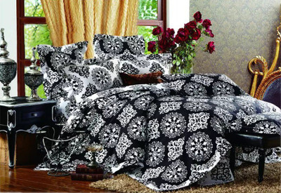 

Dexim Polyester, Cotton Bedding Set(Black)