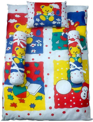 Baby Basics Cartoon Print Cotton Bedding Set(Multicolor)