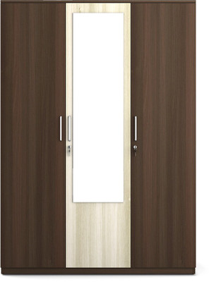 

Spacewood Crescent Engineered Wood 3 Door Wardrobe(Finish Color - MOL-ACACIA DARK WOODPORE, Mirror Included)