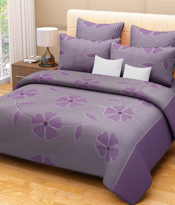 

Zesture 144 TC Cotton Single Floral Bedsheet(Pack of 1, Purple)