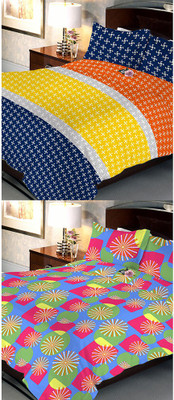 

Uber Urban 108 TC Cotton Double Abstract Bedsheet(Pack of 2, Multicolor)