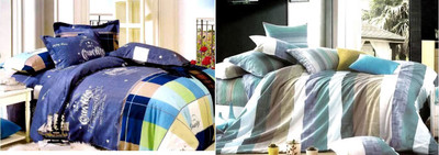 

Zesture 200 TC Polycotton Double Abstract Bedsheet(Pack of 2, Multicolor)
