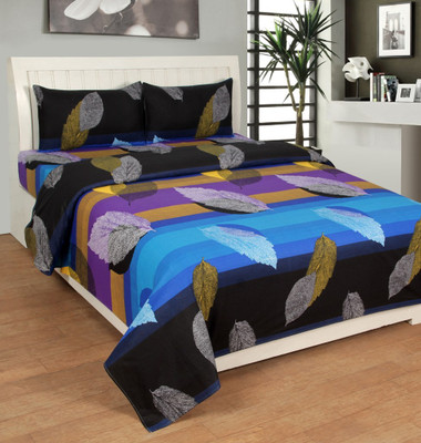 

RS Quality Cotton Double Floral Bedsheet(Pack of 1, Blue)