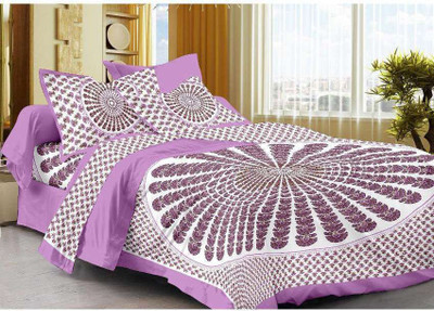 UNIQCHOICE 144 TC Cotton Double Printed Flat Bedsheet(Pack of 1, Multicolor54)