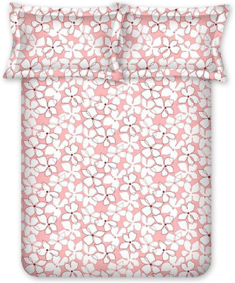 

Bombay Dyeing Cotton Double Floral Bedsheet(Peach)