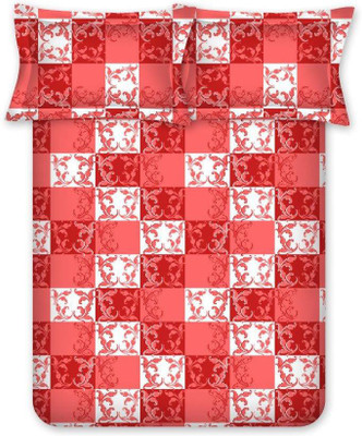 

Bombay Dyeing Cotton Double Printed Bedsheet(Red)