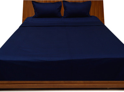 

Scala 300 TC Cotton Double King Plain Bedsheet(Pack of 1, Navy Blue)