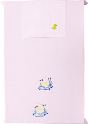 

Baby Rap 200 TC Cotton Crib Embroidered Bedsheet(Pack of 1, Pink)