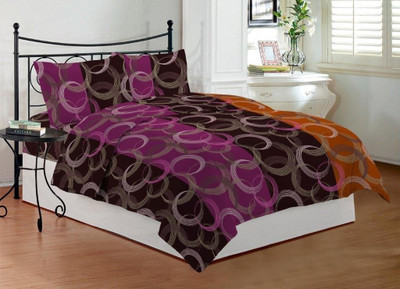 47% OFF on Bombay Dyeing 144 TC Cotton Double Abstract Bedsheet(2 Pillow covers, 1 Bedsheet, Pink)
