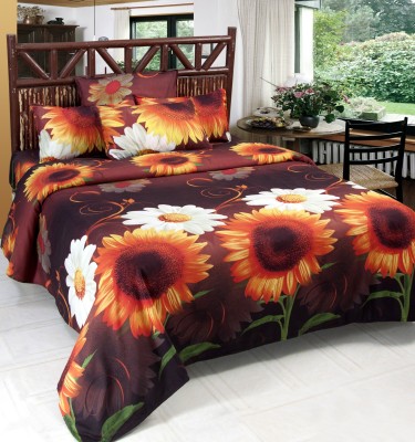 GBL COLLECTION 160 TC Polyester Double Floral Flat Bedsheet(Pack of 1, Multicolor)