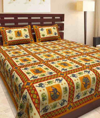 

Divy Fusion Fashion 200 TC Cotton Double Printed Bedsheet(Pack of 1, Multicolor)