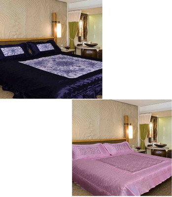 

Chelsi 120 TC Satin Double Abstract Bedsheet(Pack of 2, Multicolor)
