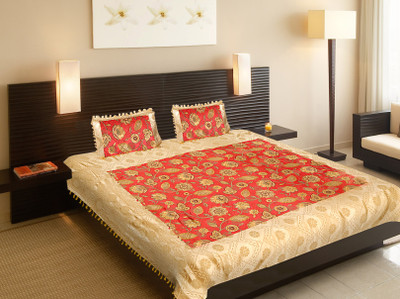 

AS42 Silk Double Abstract Bedsheet(Pack of 1, Multicolor)