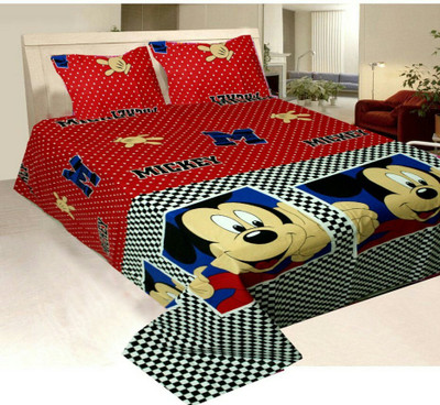 

Shubh Cotton Double Cartoon Bedsheet(Pack of 1, Red)